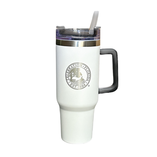 Celebration 40 oz. Stainless Tumbler - White